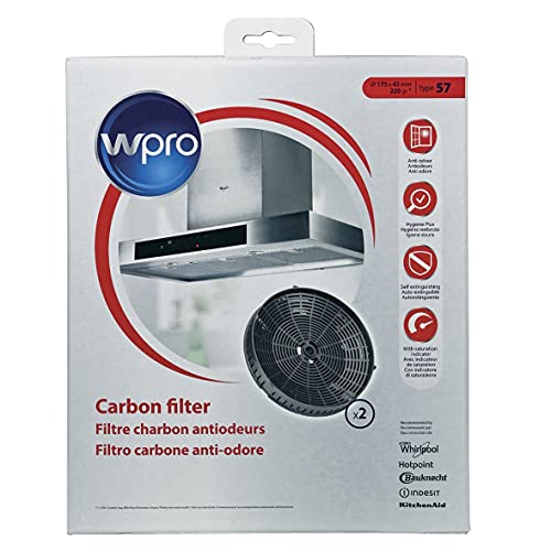 Whirlpool Bauknecht 484000008824 2 Stück Wpro CHF57 Type 57 Aktivkohlefilter Kohlefilter Filter Geruchsfilter Dunstabzugshaube wie Indesit Ariston Hotpoint Scholtes C00385095 Privileg