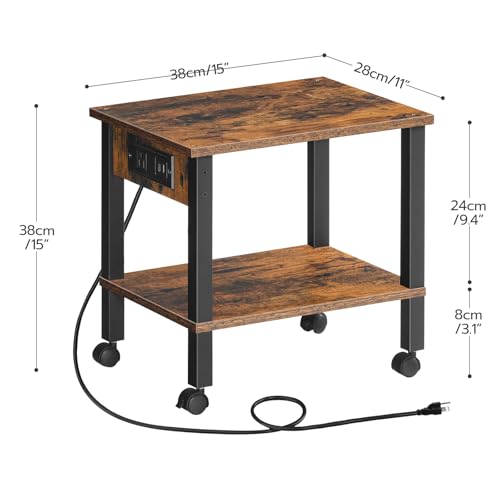 image for HOOBRO 2-Tier Printer Stand with Charging Station, Under Desk Printer 