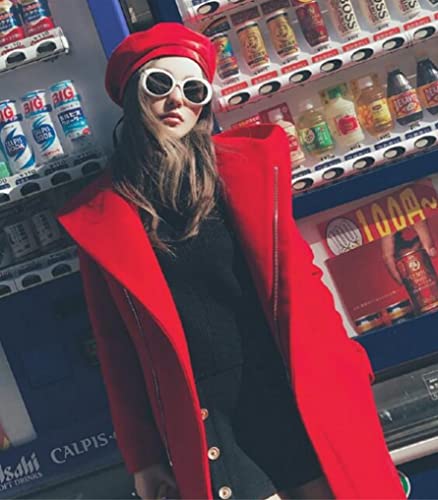 Webdeals Women's Round Retro Oval Sunglasses Color Tint Or Smoke Lenses Clout Goggles, White, Black, Large #TOP4