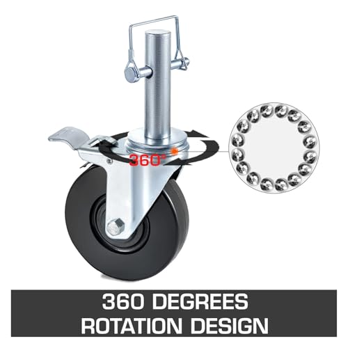 Roulettes d'échafaudage robustes pour stabiliser une structure instable sur chantier - 4