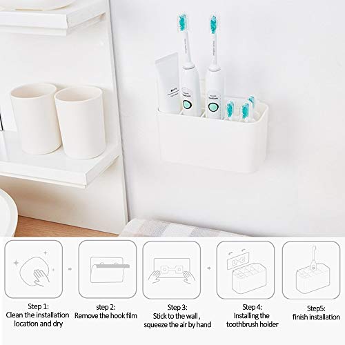 Tandenborstelhouder Wandmontage voor Badkamer, 11 Sleuven Multifunctionele Tandenborstel Opslag inclusief Elektrische… - Image 5