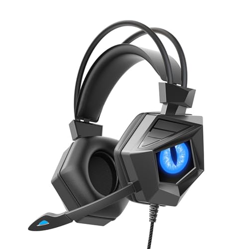 Image of Pongnas Wired Gaming Headset with Clear Stereo Sound Ergonomic Over Ear Design Noise Cancelling Mic for PC Blue