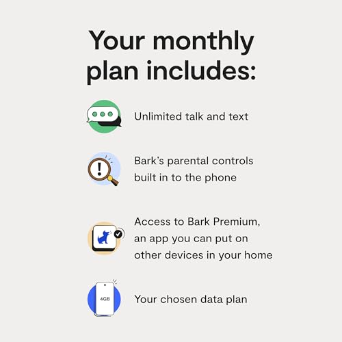 Bark Phone - Safest Phone for Kids & Teens - Monitor Texts, Social Media, and More - Tamper Proof Parental Controls - GPS Tracking - Unlimited Talk/Text Phone A15 - Image 4