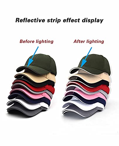 Image of TSSGBL Men's Plain Baseball Hat - OSFM & XXL Big Head Fit，Adjustable Structured Ball Cap with Reflective Sandwich Brim