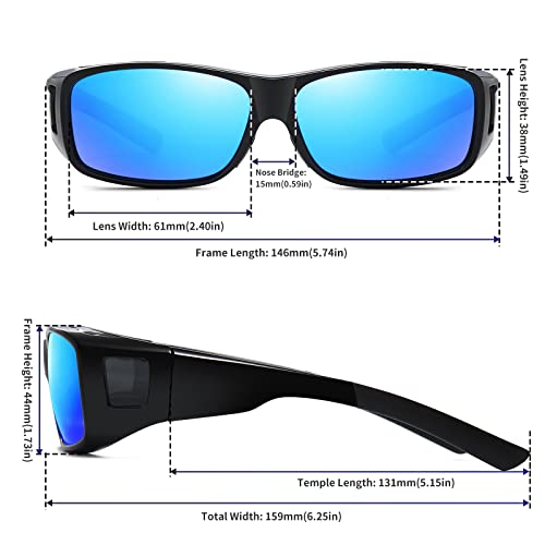GEGURI Fit Over Glasses Sunglasses Polarized for Men & Women, Stylish Wrap Around Design Sun Glasses UV400 Protection2
