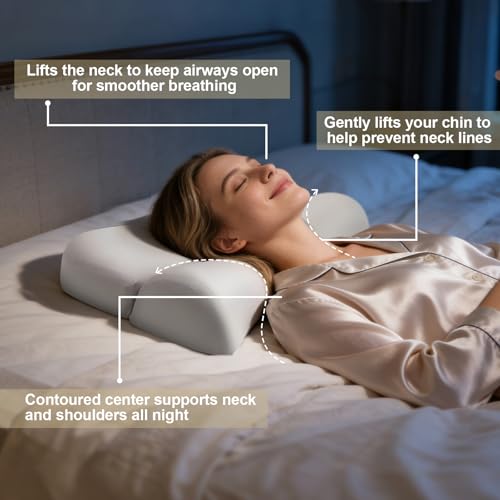 Oreiller pour dormir sur le dos en mousse à mémoire de forme thermorégulatrice confortable - 3