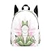 Sac à dos de voyage léger en forme de grenouille avec fleur de lotus, multicolore, taille unique