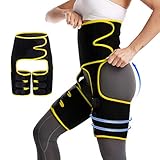 【New Netzgewebe Elastisch Band】: Passen Sie die Größe und Form an, zielen Sie auf Oberschenkel und untere Taille, helfen Sie, das Wassergewicht zu reduzieren. Weich und elastisch, erhöht die Blutzirkulation und stützt die Oberschenkel. Dieser Taillen- und Oberschenkeltrainer für Frauen kann auch bei der Erholung nach der Geburt helfen, Schwellungen reduzieren, die Haut straffen, den Bauch kontrollieren, den Rücken stützen, die Oberschenkel schlanker machen, Taillenschmerzen lindern.