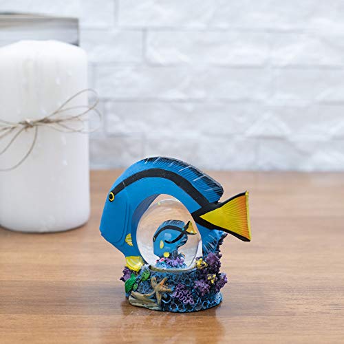 Royal Blue Tang Fish Figurine 45Mm Glitter Snow Globe Decoration #TOP1