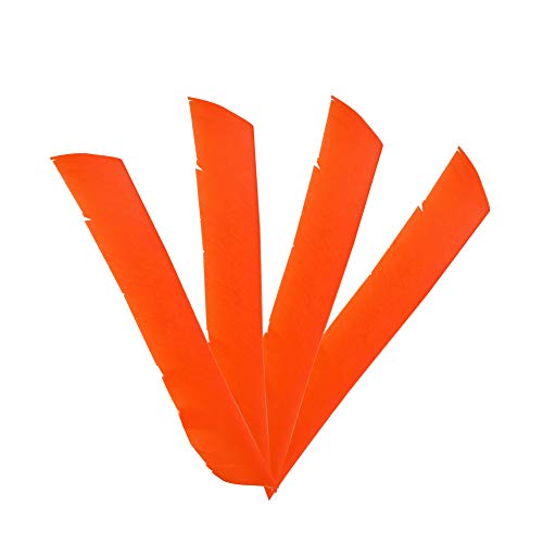 ZSHJG 50 Pack Archery Arrow Spiral Twist Wrap Full Length Feathers Left Wing Feathers Fletches Fletching (8-11inch) for Flu-Flu Arrows (Orange)