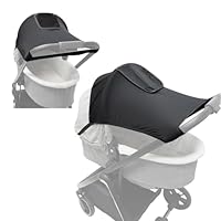 Universal Kinderwagen Sonnenschutz, Passend für 98% aller Kinderwagen, Mehrfach-Installationsmöglichkeiten, Schwarz