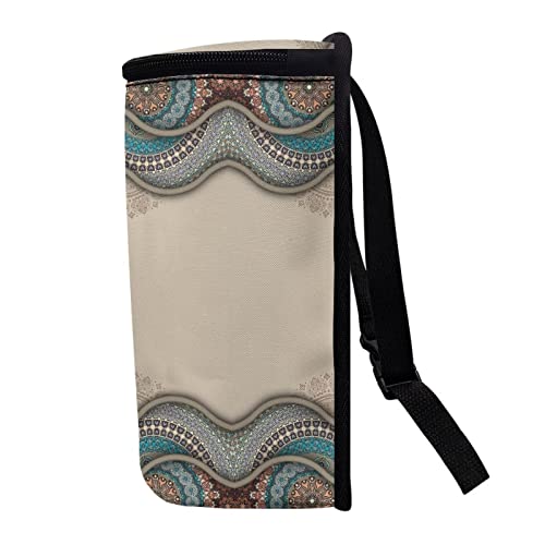 Image of Talayituse Boho Paws Print Car Trash Can with Lid, Leak Proof Auto Trash Bag Hanging Vehicle Garbage Can Multipurpose Storage Container for Back Seat Road Trip