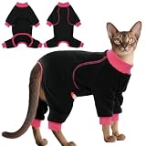 DENTRUN Cat Recovery Suit After Surgery - Sticky Hair Onesie for Female & Male Cats, Soft Pajamas with Full Leg Coverage for Sphynx & Hairy Cats, Anti-Licking Post-Op Shirt Alternative to Cone