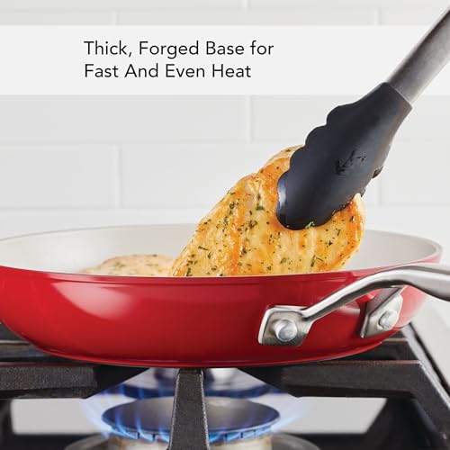 Image of KitchenAid Hard Anodized Ceramic Nonstick Frying Pan /Skillet, 10 Inch - Empire Red
