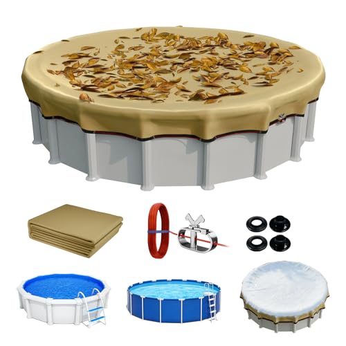 [Ultra Thick] 24FT Round Winter Pool Covers for Above Ground Pool Cove
