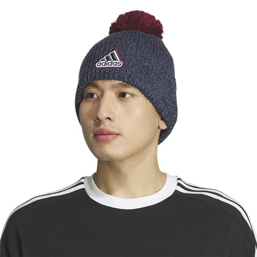 Image of adidas Men's Recon Ballie Pom Beanie | Warm Double-Layer Knit, Soft Stretch Fabric, Snug Coverage, Cold-Weather Ready