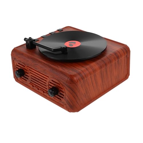Enceinte sans fil rétro Toddmomy mini platine vinyle portable design vintage