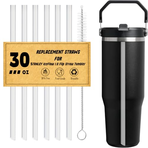 Replacement Straws Compatible with Stanley IceFlow Flip Straw Tumbler 30 oz, 6...