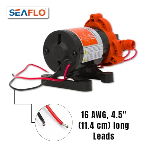 Image of SEAFLO 33 series RV Water Pump - 12V, 3.0 GPM 45 PSI Diaphragm Pump, Self Priming On Demand Fresh Water Pump for RV Camper Boat Marine, Self Priming Pressure Pump, NSF UL 4-Year Warranty