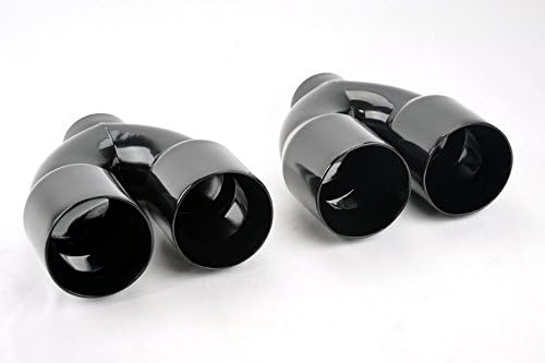 Dual 4.0" Quad Style Gloss Black Exhaust Tips for Dodge Challenger 2008-2023