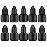 Vaguelly Leere Wimpernkleber Nachfüllflaschen 10 Stück Schwarz Auslaufsicherer Wimpernkleberbehälter Für Zuhause Und Reisen Mit Verschluss Und Stopfen