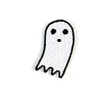 Mini Ghost Embroidered Sew or Iron-on Backing Patches