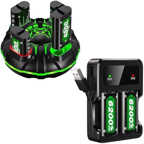 Ukor Fast Charging Rechargeable Battery Pack with Charger for Xbox Controller Rechargeable Batteries Xbox for Xbox One/Xbox Series X|S Xbox One S/Xbox One X/Xbox One Elite Cover