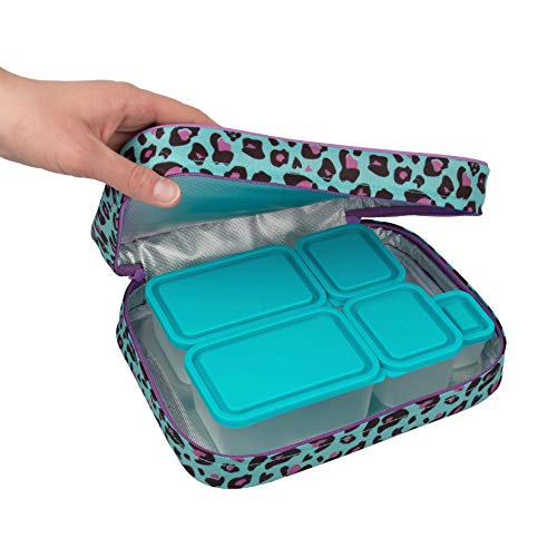 Bentology Lunch Box For Girls - Kids Insulated Lunchbox Tote Bag Fits Bento Boxes - Cheetah #TOP4