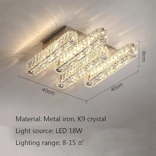 Candelabro de cristal de lujo con luces de techo LED cromadas 8