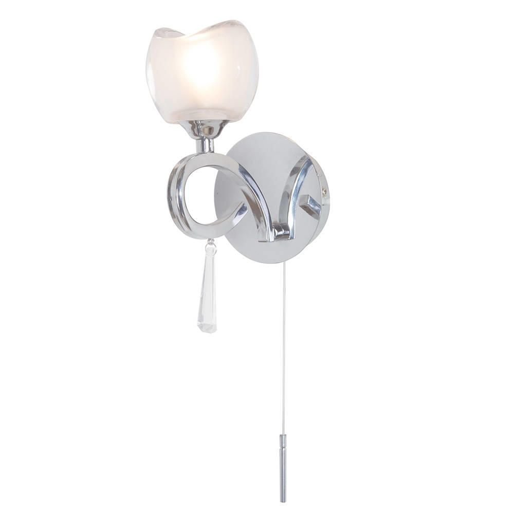 Litecraft Chrome Marta Wall Light 1 Arm With Frosted Glass Shades - Polished