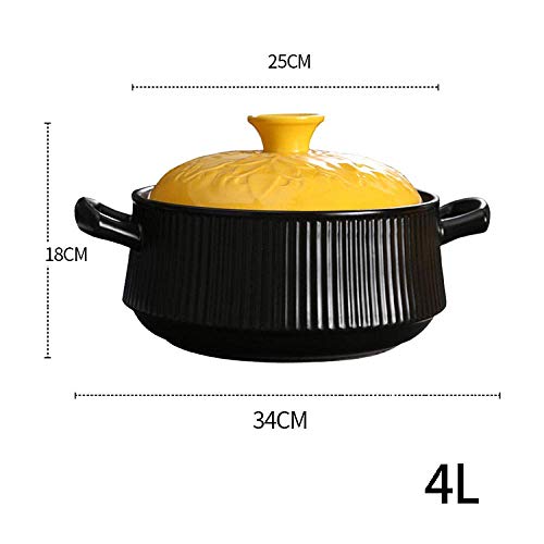 Terakotowy garnek do zapiekanek, terakota, ceramiczny garnek do zapiekanek, gliniany garnek do gotowania, domowy garnek do zupy gazowej z otwartym płomieniem (4 l)