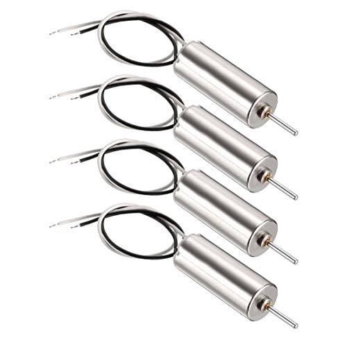 uxcell 4PCS 3.7V 52000RPM Coreless Micro DC Motor 615 6x15mm for Airplane Model RC
