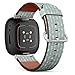 CJBROES Replacement Leather Watch Band, Compatible with Fitbit Versa 3 and Fitbit Sense of Wristband Bracelet Accessory - Geometric-Tribal
