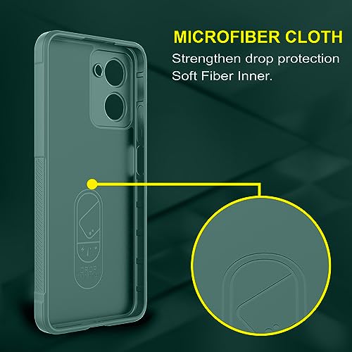 Image of amazon basics Back Case Cover for Vivo Y18e | Compatible for Vivo Y18e Back Cover | Liquid Silicon Magic Case with Camera Protection | Dark Green