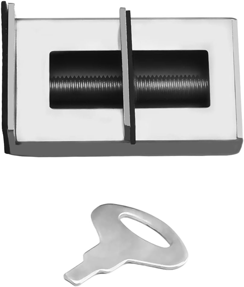 Sliding Window Security Lock with Key 304 Stainless Steel Adjustable Sliding Door Safety Lock Bar Windows Guard Stopper Anti Theft Children for Home and Office, Silver, 1Pcs