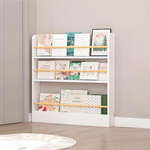 IEHFDCA Wooden 3/4/5/6 Tier Behind The Door Bookshelf, Tall Narrow Floor Standing Bookcase, Space-Saving Storage Organizer for Books, Bedroom, Living Room, Office White 47.2x3.9x35.0