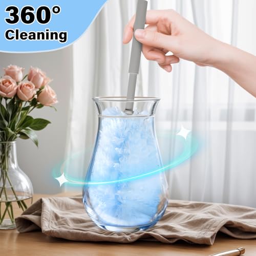 Image of Compatible Duster Refills for Swiffer: 360 Heavy Duty Disposable Microfiber - 20 Count with 1 Foldable Handle Ergonomic Design Efficient Cleaning for Home Offices Schools Commercial Spaces