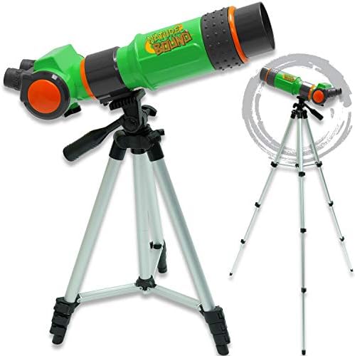 Nature Bound Telescope for Kids and Beginners, 16X Magnification and 15mm Lens for Indoor and Outdoor Use - Adjustable Tripod Included - for Kids Ages 6+, Green (NB538) 8 41thPfCLMKL. AC