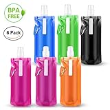[page_title]-Sunshine smile trinkflaschen faltbar,Wiederverwendbare Faltbare Wasserflasche,Fahradflasche,Sportflasche,Trinkbeutel Trinkblase,Faltbare Wasser Tasche mit Clips (6 Pack)