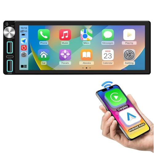 Dynavsal Radio de coche Android con navegación GPS, pantalla táctil HD con Carplay Canbus Auto Radio Reemplazo para VW New Beetle 1C 9C 2000-2012/OEM: 1C0035196