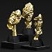 Produktbild Denker Statue 3er Set  abstrakte Kunst Skulpturen in Gold Schwarz  moderne Deko für Wohnzimmer, Büro & Regal  Schreibtisch-Dekoration, Geschenkidee zu Weihnachten & Geburtstag  Harz Figuren