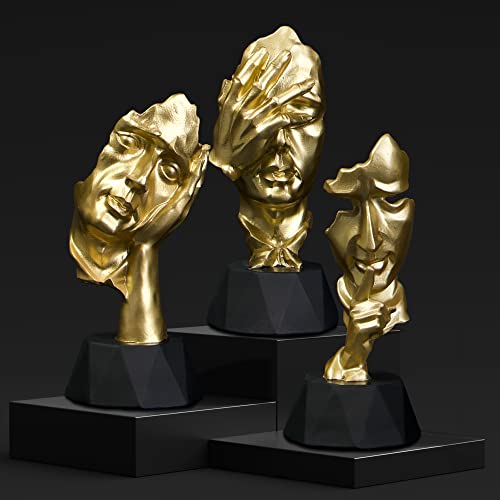 Perfekto24 Set de Esculturas - Esculturas decoración Moderna - Esculturas en Oro -...