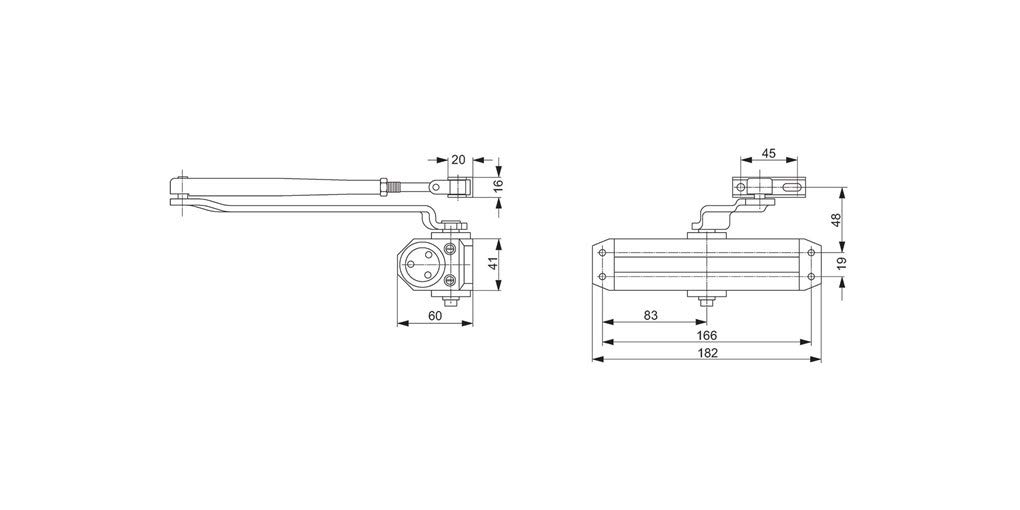 TESA DC110 DC110-1-9005 cierrapuertas, EN 3, brazo articulado, apto para puertas cortafuegos, acabado Negro RAL 9005, control de cierre regulable, ajuste de velocidad y golpe final, uso interior