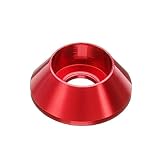 20pcs M6 Cone Cup Washers Anodized Aluminum Alloy Screw Gasket Countersunk Washers (Red)
