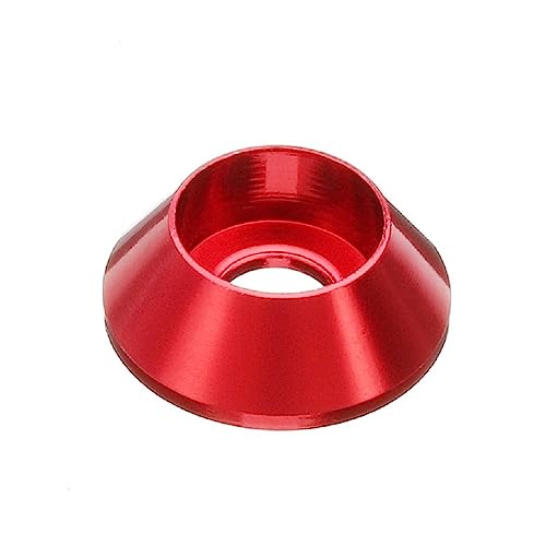 20pcs M6 Cone Cup Washers Anodized Aluminum Alloy Screw Gasket Countersunk Washers (Red)