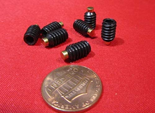 Black Oxide Steel Brass Tip Set Screw 1/4-20 x .375 (3/8") Thread Length 25 pcs