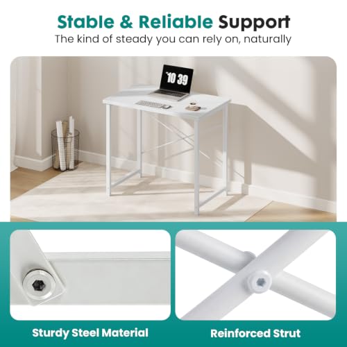 Image of OLIXIS 32-Inch Small Computer Desk for Home Office, White