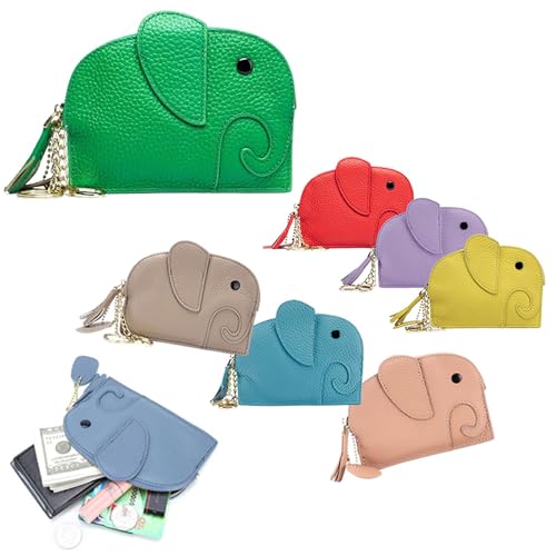 コインケース ゾウ 本革 象 キーケース ポーチ 小銭入れ 財布 カードケース カード入れ 小物入れ ミニ財布 レディース 子供 かわいい おしゃれ 動物 ぞう ぞうさん キーリング スリム 薄型 チャーム プレゼント(ピンク)のサムネイル