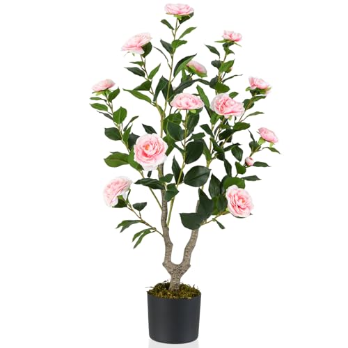 Non Richiede Manutenzione- Diversamente dalle piante vere, questa pianta di camelia in vaso non richiede annaffiature, luce solare, fertilizzante o potatura. Rimane sempreverde durante tutto l'anno, mantenendo il suo aspetto vivace in tutte le stagioni.