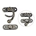 uxcell Vintage Lock Clasp Right Latch Hook Hasp 42mm x 37mm Swing Arm Latch Plated Bronze, 5 Pcs W Screws
